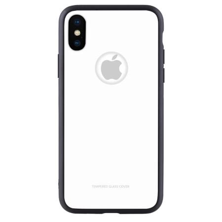 Чехол бампер Jorita-Apple iPhone X Tempered Glass TPU Bumper Case (White)