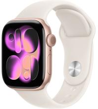 Apple Watch Series 11 42mm Rose Gold Aluminum Case with Sport Starlight