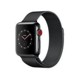 Apple Watch Series 3 38mm GPS+Cellular Space Black Stainless Steel Case with Space Black Milanese Loop