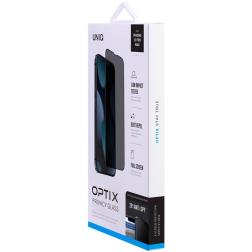 Приватное стекло Uniq Optix Privacy для iPhone 13 Pro Max с черной рамкой 