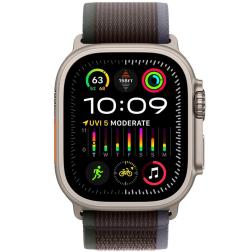 Apple Watch Ultra 2, 49мм, корпус из титана, ремешок Trail цвета «синий/чёрный»