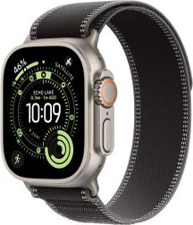Apple Watch Ultra 3 (2025) 49mm Natural Titanium Case with Black/Charcoal Trail Loop (S/M)