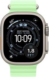 Apple Watch Ultra 3 (2025) 49mm Natural Titanium Case with Neon Green Ocean Band