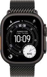 Apple Watch Ultra 3 (2025) 49mm Black Titanium Case with Black Titanium Milanese Loop Medium